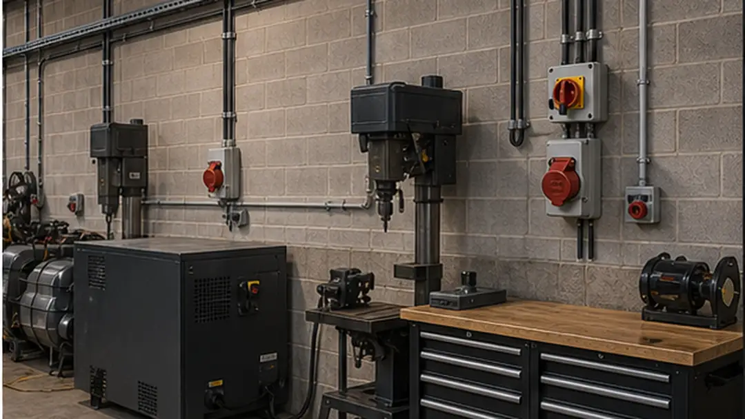 Finished 3-phase power installation electrical work