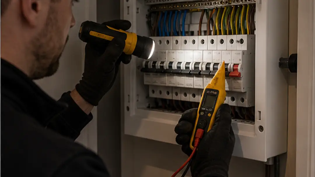 Illustrative emergency electrician call-out work in Brechin
