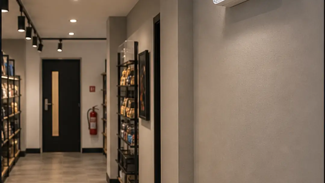 Finished emergency lighting installation electrical work