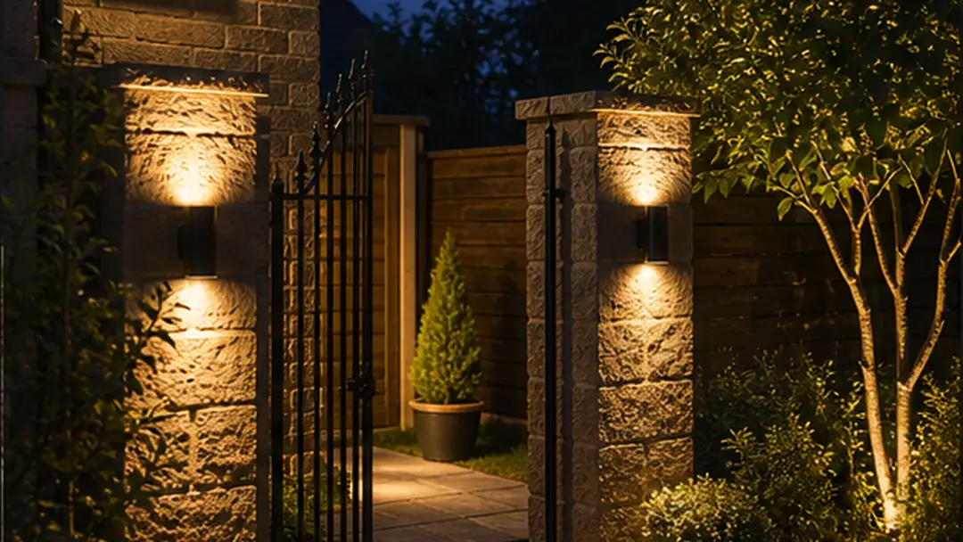 Finished garden lighting installation electrical work